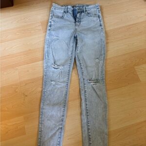 American Eagle Outfitters Light Blue Ripped Skinny Jeans